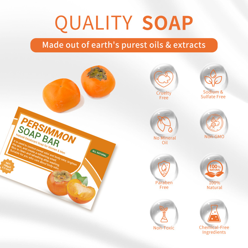 maxi limpio100g Persimmon Soap, Handmade Bath Soap, Bath Cleaning Soap, Odor Soap, exclusively for export Application Scenario