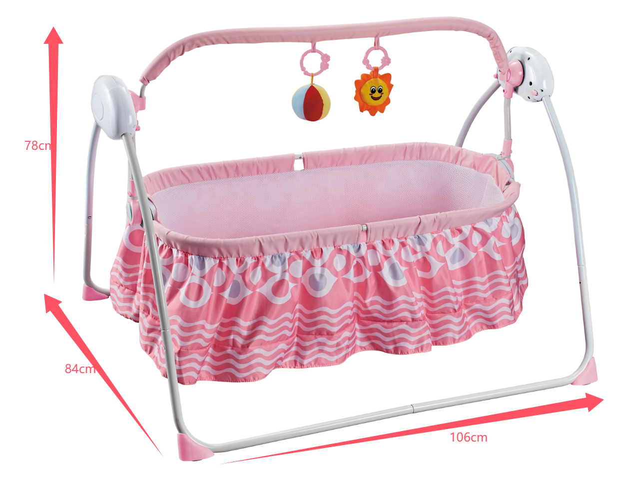 Newborn baby's electric cradle bed, a perfect tool for taking care of and soothing kids, foldable remote control bed Specification image