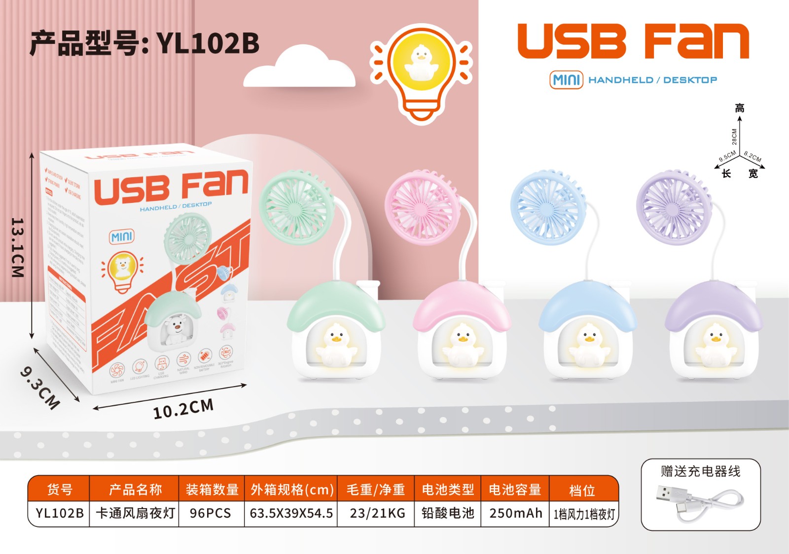 USB风扇、迷你风扇实物图