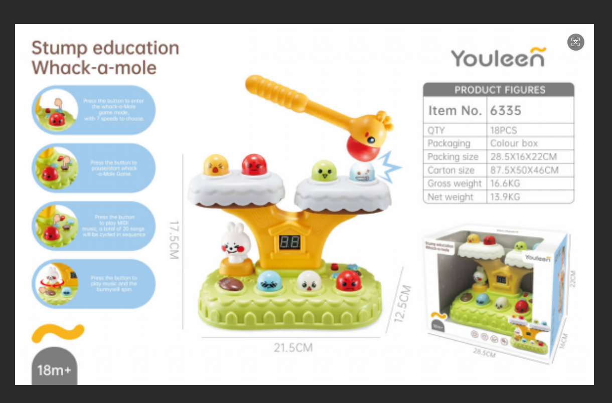 佳趣益趣婴童声光树桩早教打地鼠