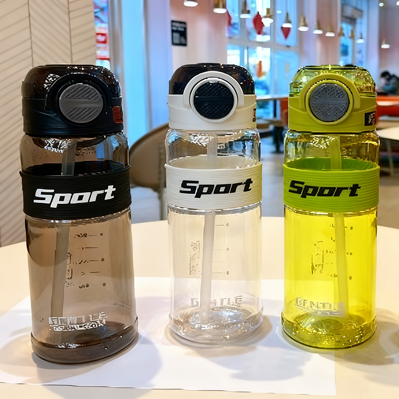 Sport运动吸管水杯 带刻度大容量 户外健身便携防漏tritan杯 多色可选详情2