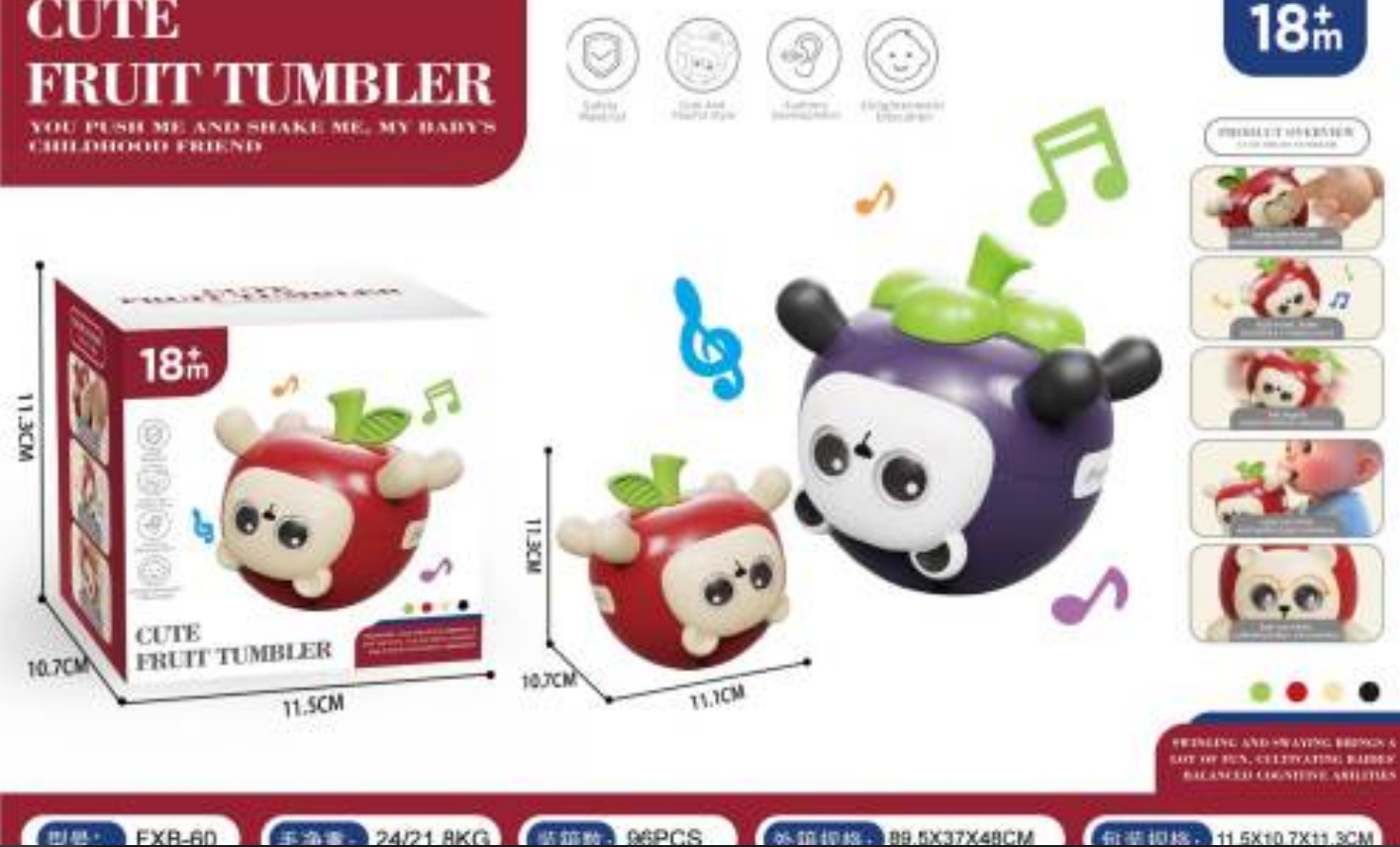 Jiaqu Fruit Untoppleable Toy Apple/mangosteen Electric Toy