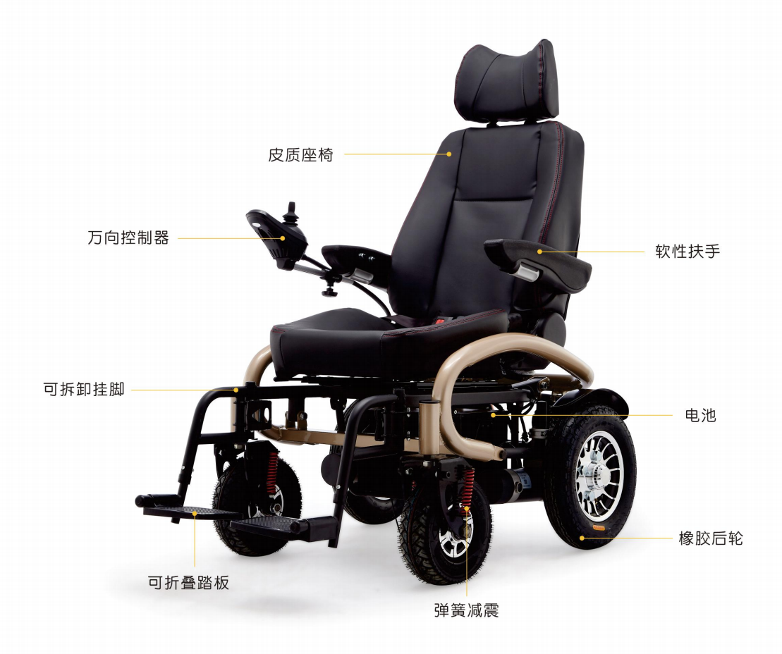 Youdaoplaceholder0 electric comfort leather wheelchair electromagnetic brake