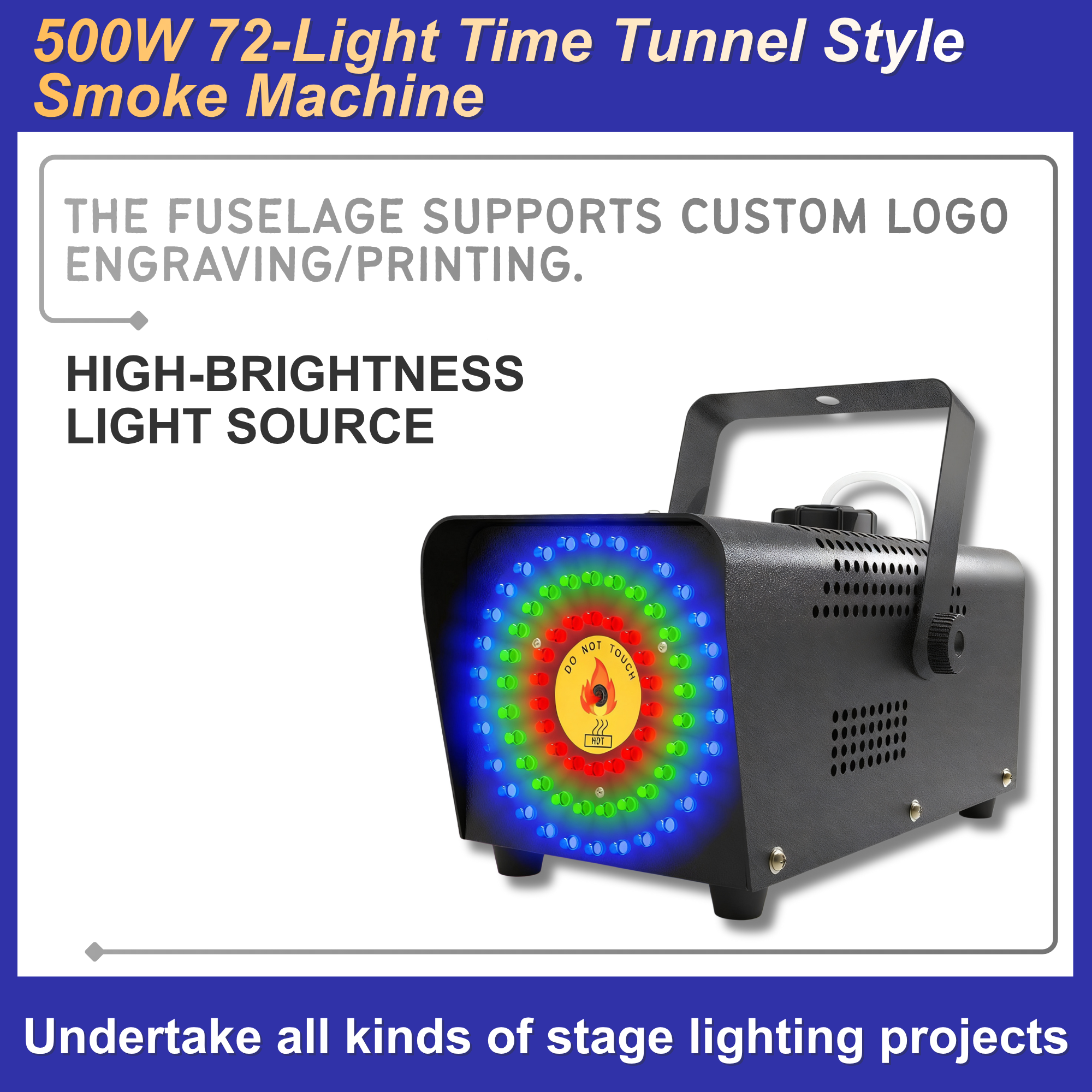 Source Factory 400W Remote Control Small Portable Smoke Hood Without Light, Stage, Large Wedding Event, Music Festival, Ktv, Bar, Nightclub Atmosphere Creation Smoke Sprayer Specification drawing