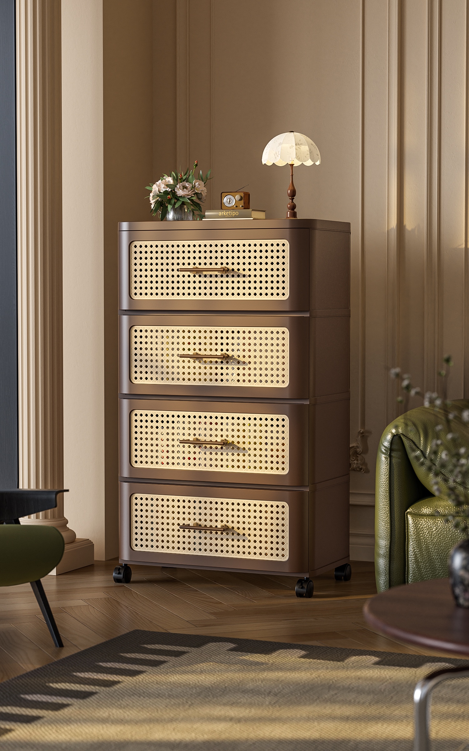 #2023系列 中古风床头柜【鹅黄定制款】