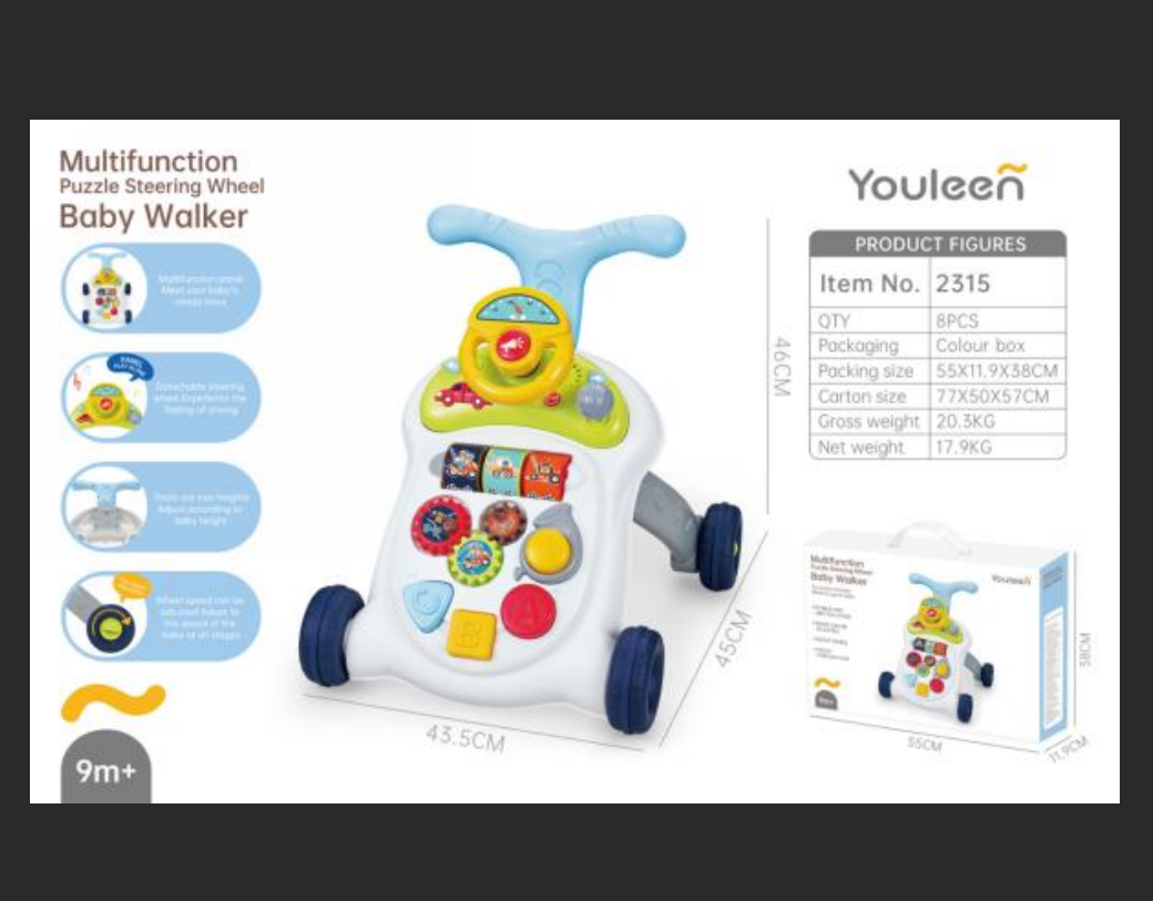 Jiaqu Yiqu Baby and Children's Sound and Light Multi-functional jigsaw Puzzle Steering Wheel Baby Walker