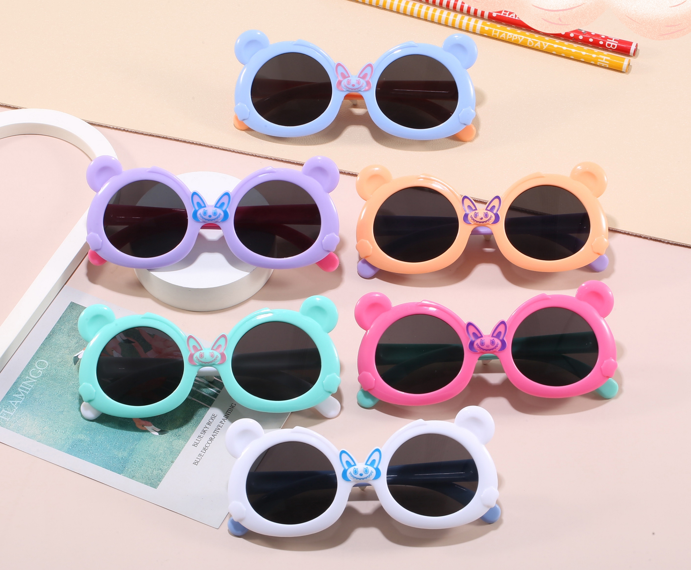 2615 Children's sunglasses, cute cartoon sunglasses for boys and girls, fashionable glasses