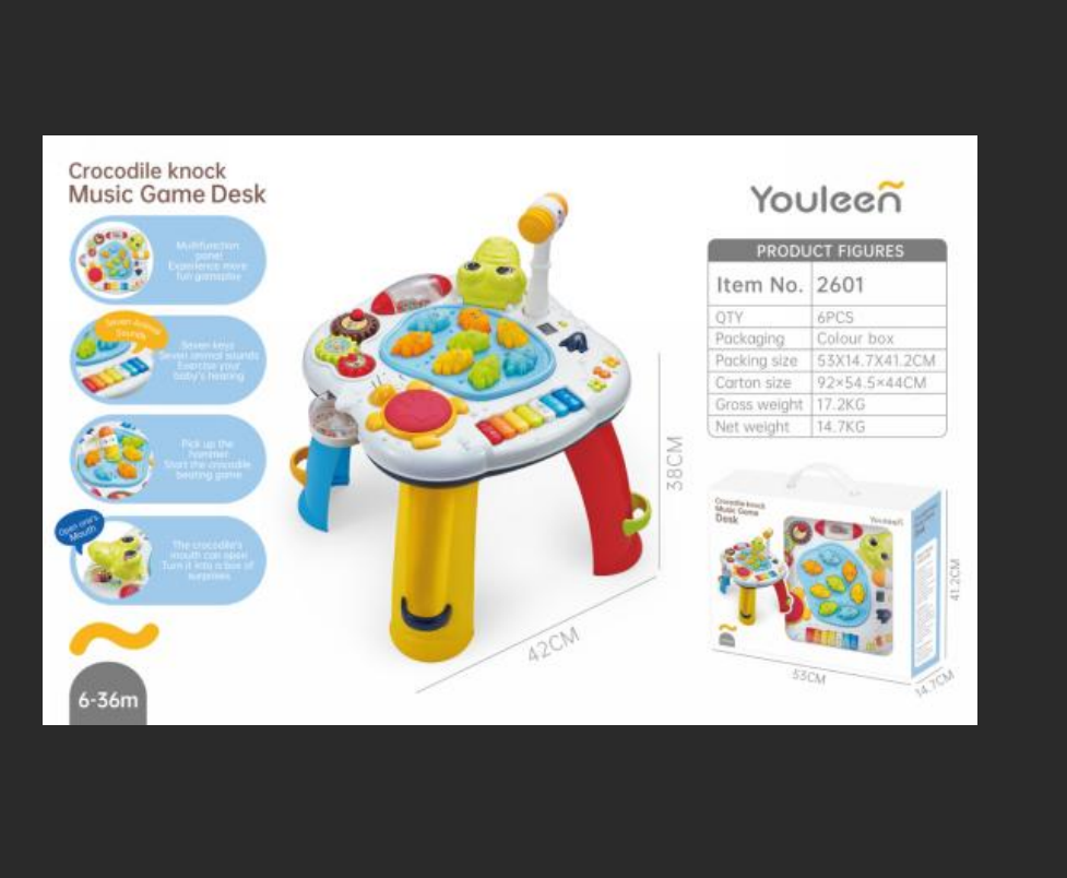 Jiaqu Yiqu Infant and Children's Sound and Light Cute and Fun Crocodile Tapping Music Game Stand