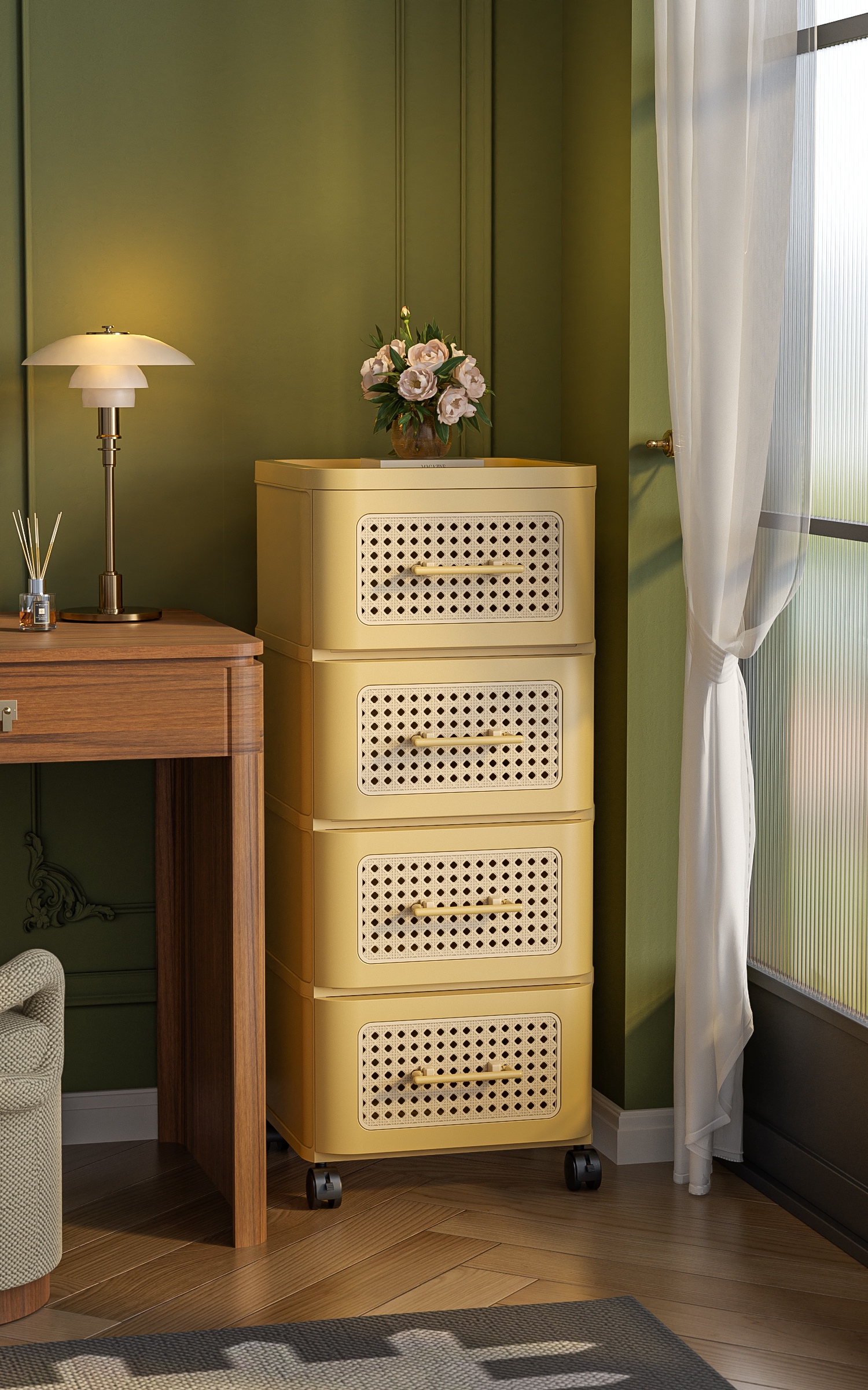 收纳柜/收纳柜塑料/抽屉式塑料收纳柜子/塑料储物柜/客厅收纳柜白底实物图