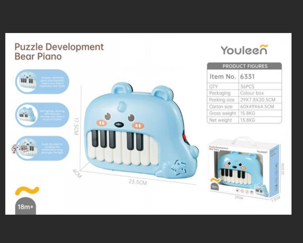 Jiaqu Yiqu Infant and Children's Sound and Light Octave Scale Cute and Fun Xiong Xiong Qin
