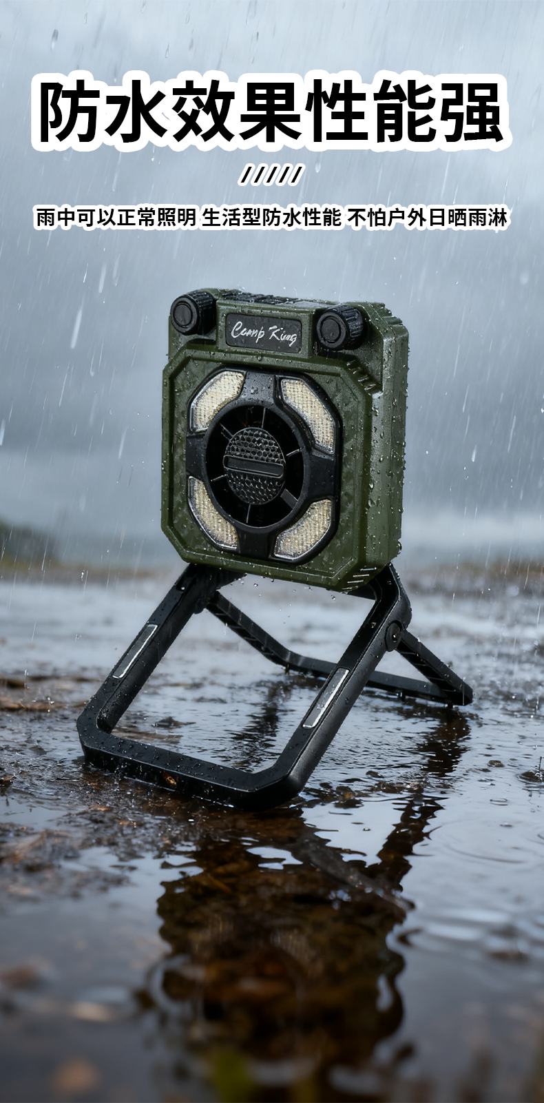 New fan camping lamp USB charging digital display portable multi-functional magnetic camping tent lamp fan lamp pic 5