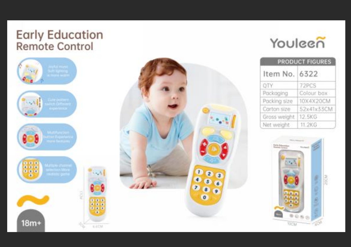 Jiaqu Infant and Toddler Early Education Multi-functional Remote Control with sound, light and music