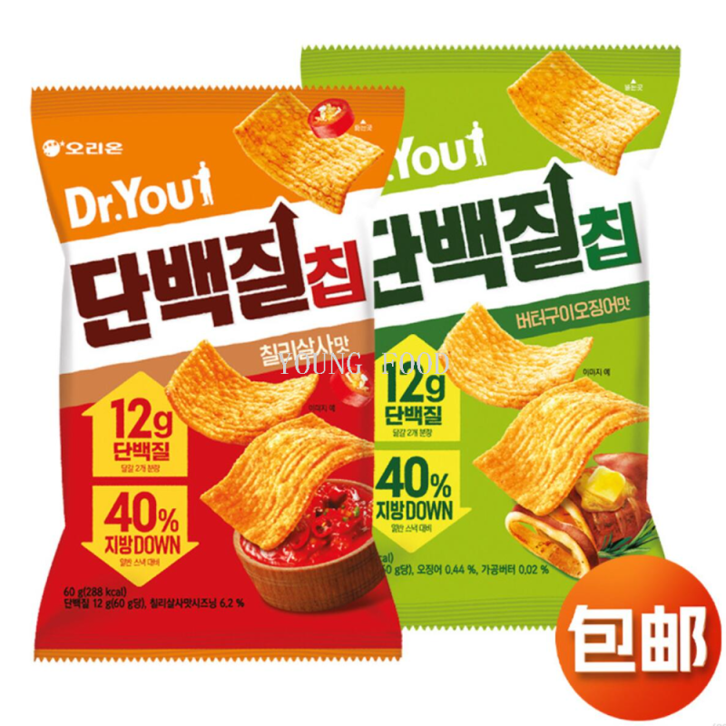 Free shipping: 60g of Lotte Confectionery Protein Crisps (butter-baked Squid flavor), snack pastry SPIRITOZZI
