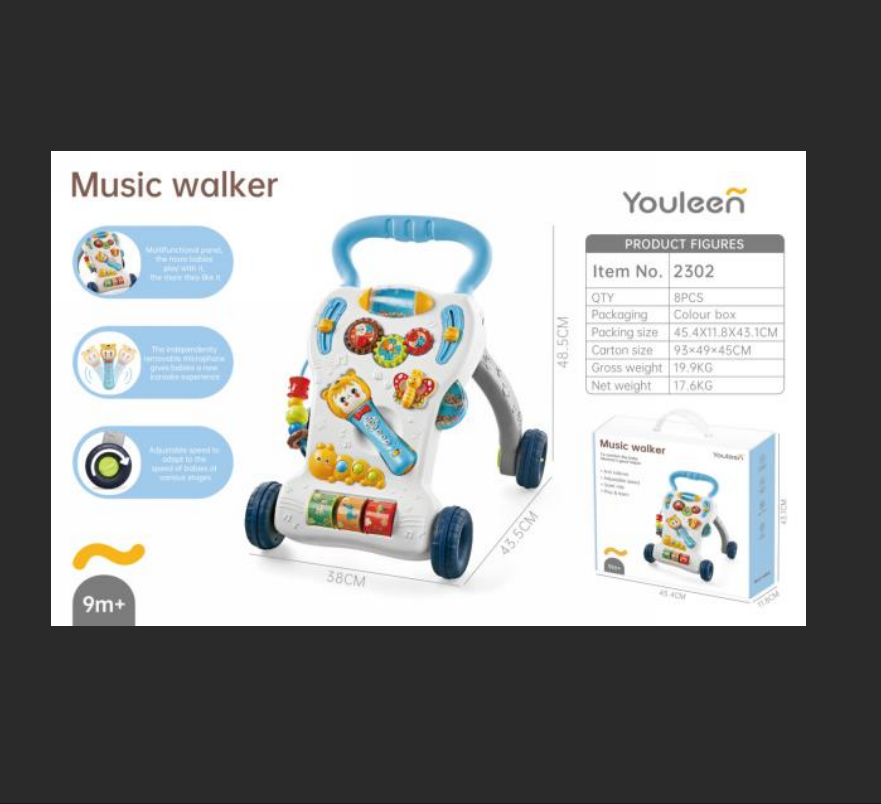 Jiaqu Yiqu Infant and Toddler Sound Light Cute Fun Smart Motion Music Baby Walker