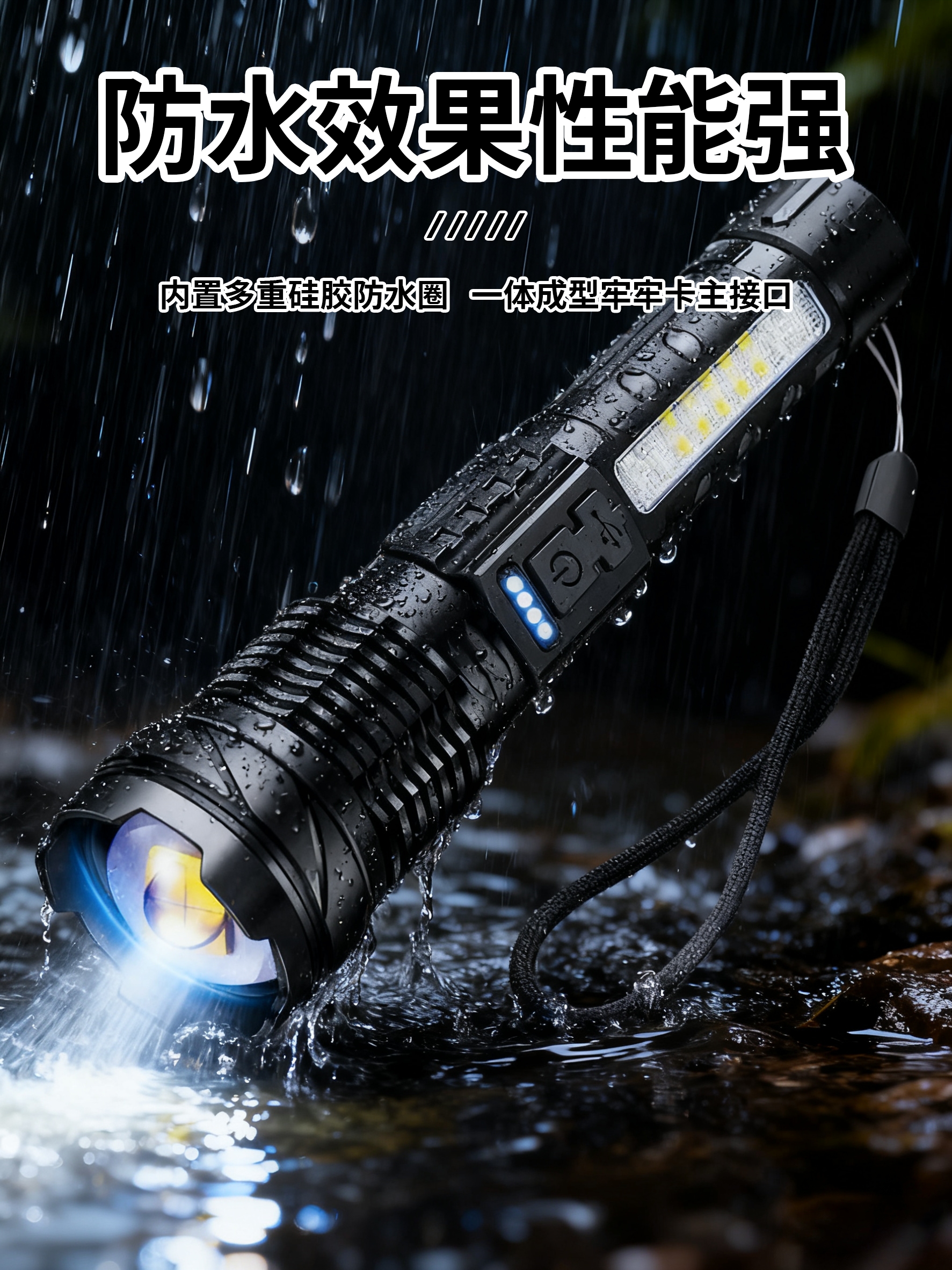 Actualización de zoom láser blanco recargable disipador de calor rápido pluma clip lateral luz de advertencia lámpara de trabajo linterna de cabeza de aluminio A76 pic 5