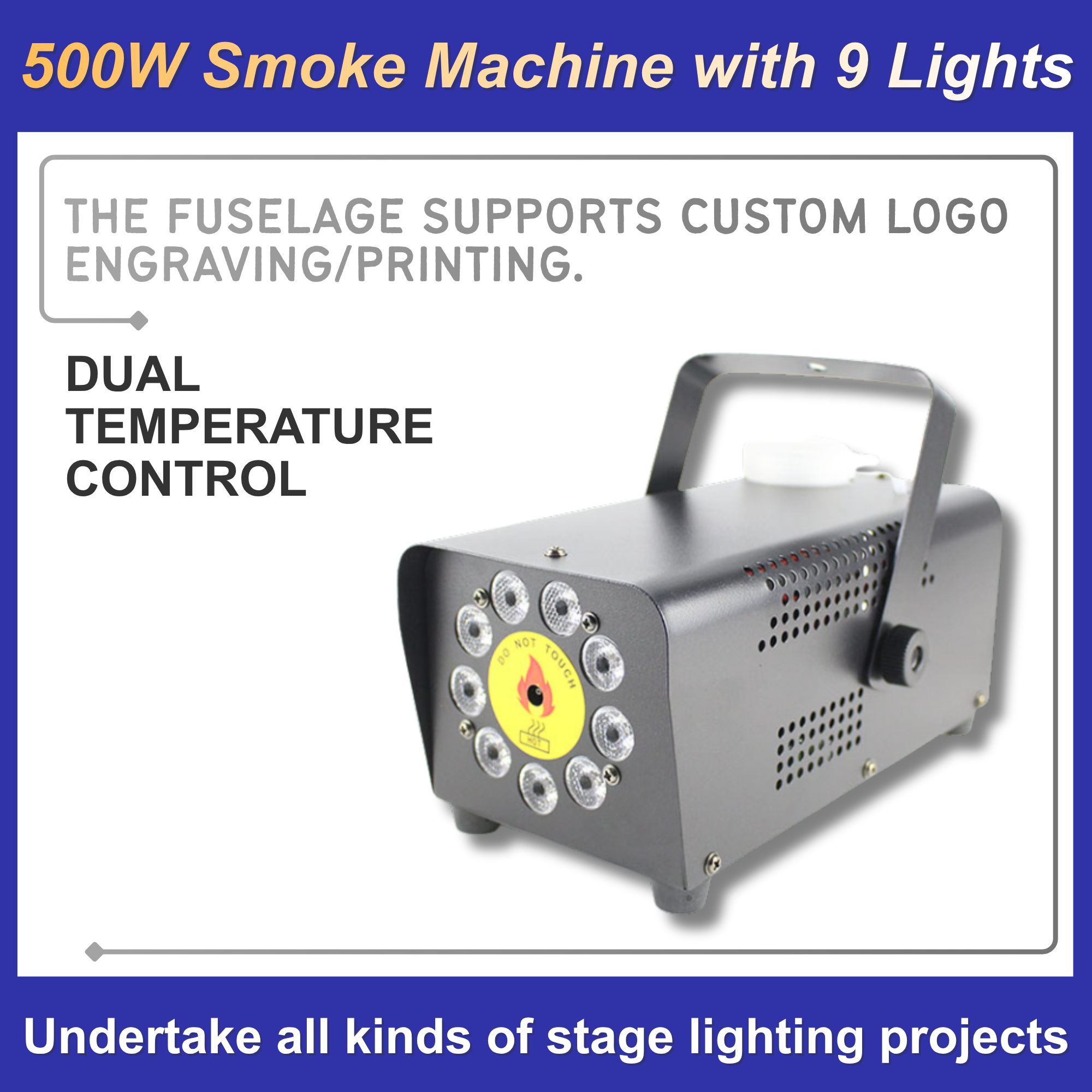 Source Factory 400W Remote Control Small Portable Smoke Hood Without Light, Stage, Large Wedding Event, Music Festival, Ktv, Bar, Nightclub Atmosphere Creation Smoke Sprayer details Picture