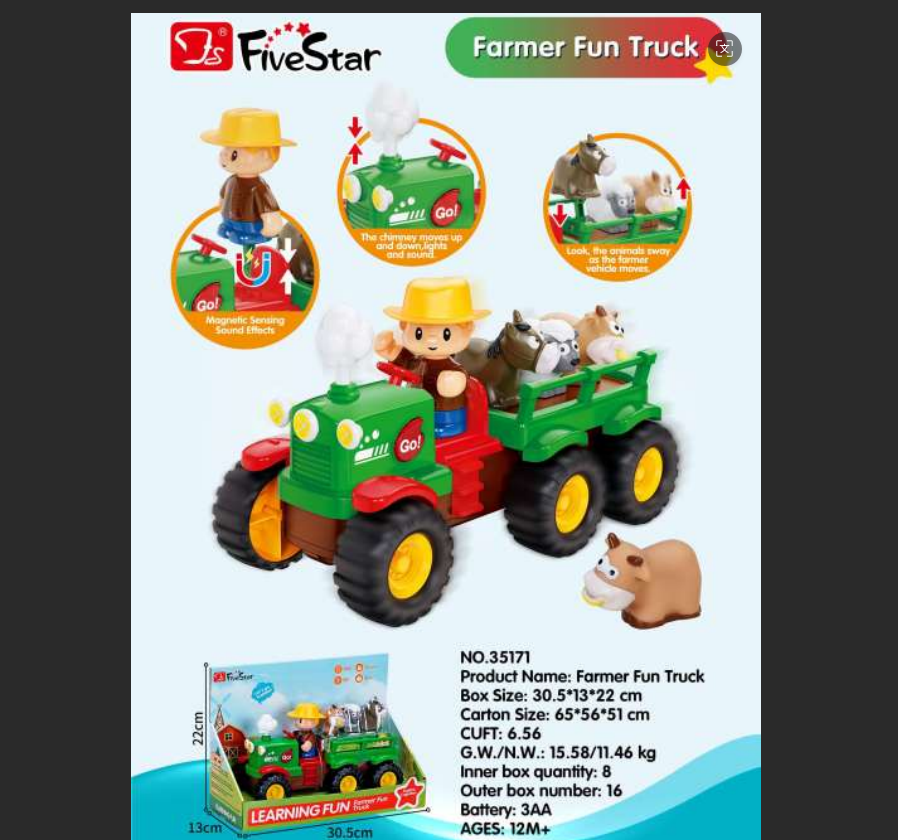 Jiaqu Yiqu Infant and Children's Sound and Light Cute New Edition Farmer's Cart