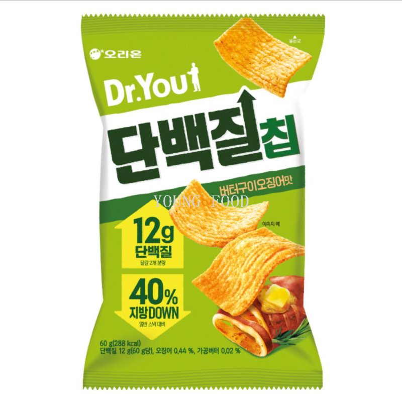 Free shipping: 60g of Lotte Confectionery Protein Crisps (butter-baked Squid flavor), snack pastry SPIRITOZZI details Picture