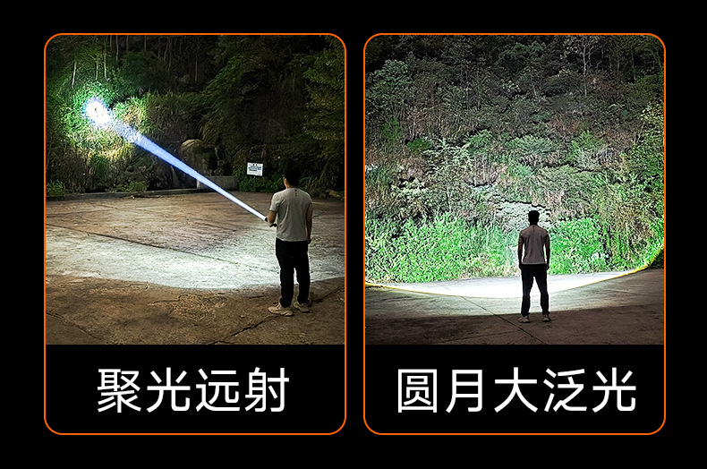 强光手电筒充电式家用户外远射战术白激光超亮手电筒超长续航详情6