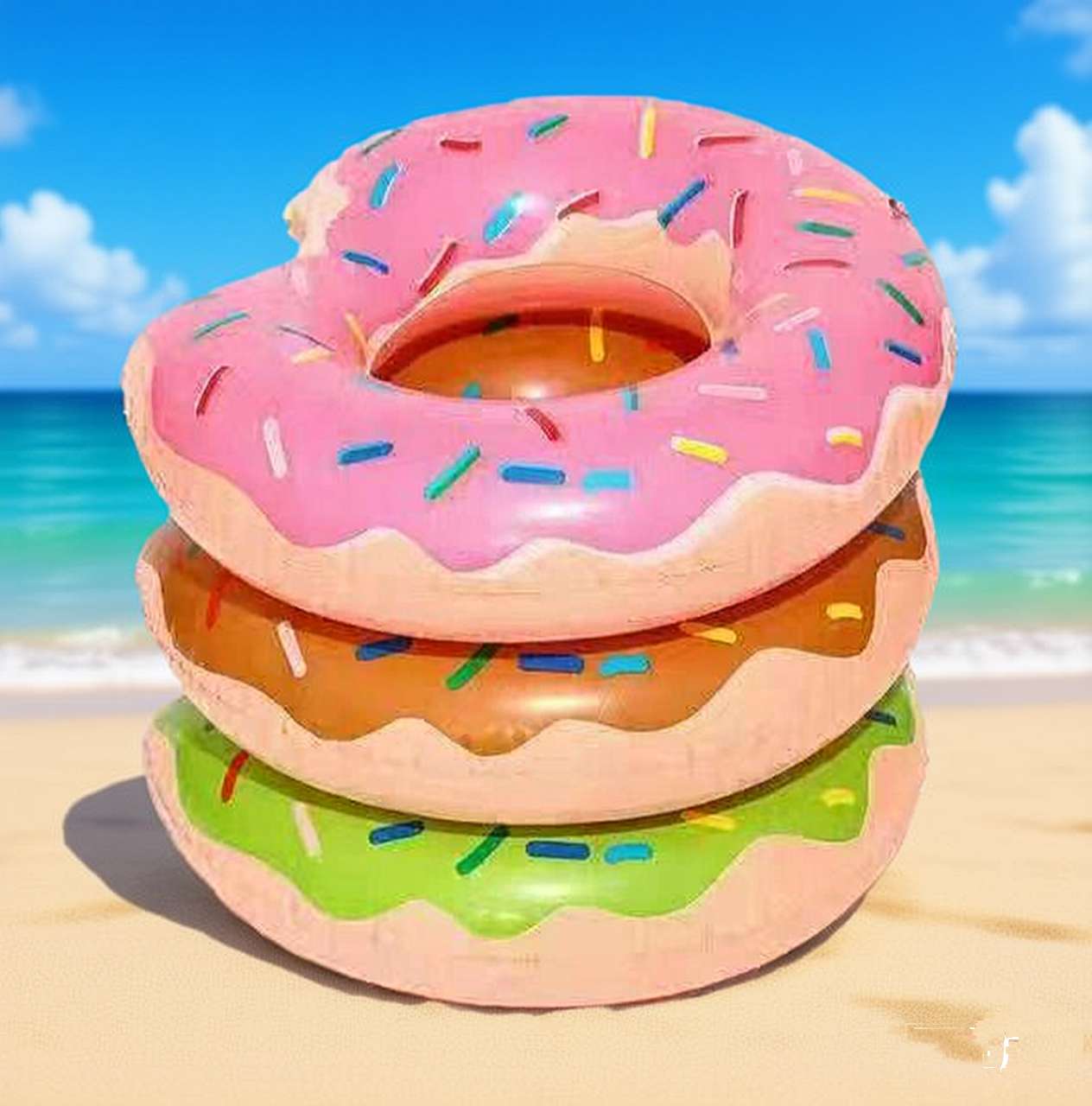 儿童游泳圈加厚甜甜圈男女安全水上充气腋下浮圈救生圈成人戏水圈