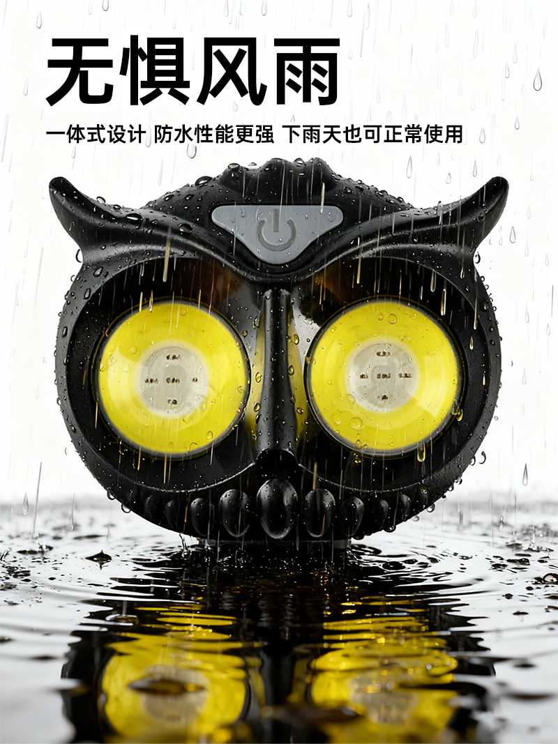 New portable Type-C charging outdoor cycling fishing light cob owl sensor headlight warning headlight pic 6