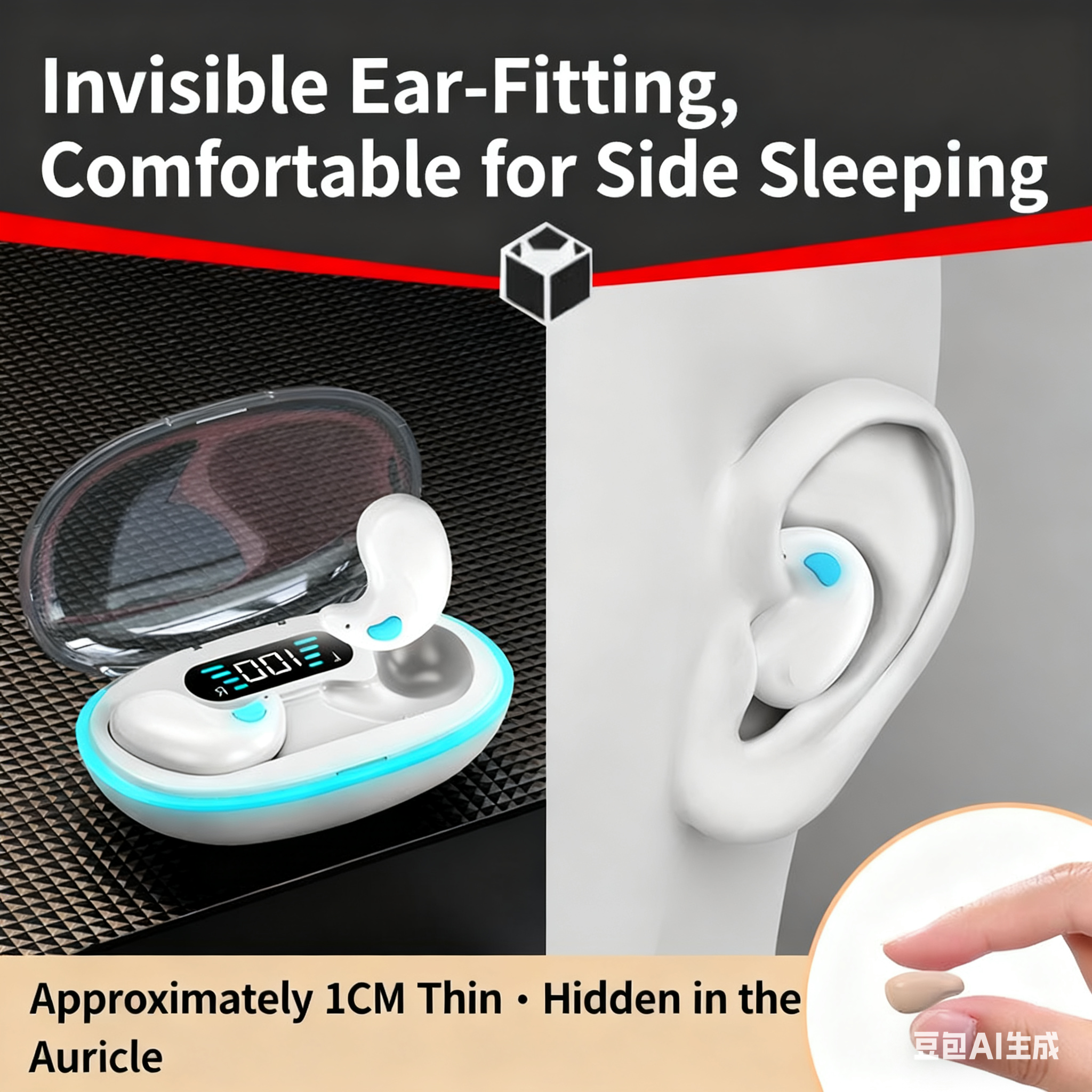 The cross-border Douyin bestseller X55 Bluetooth headphones are invisible sleep in-ear mini digital display gaming headphones Application Scenario