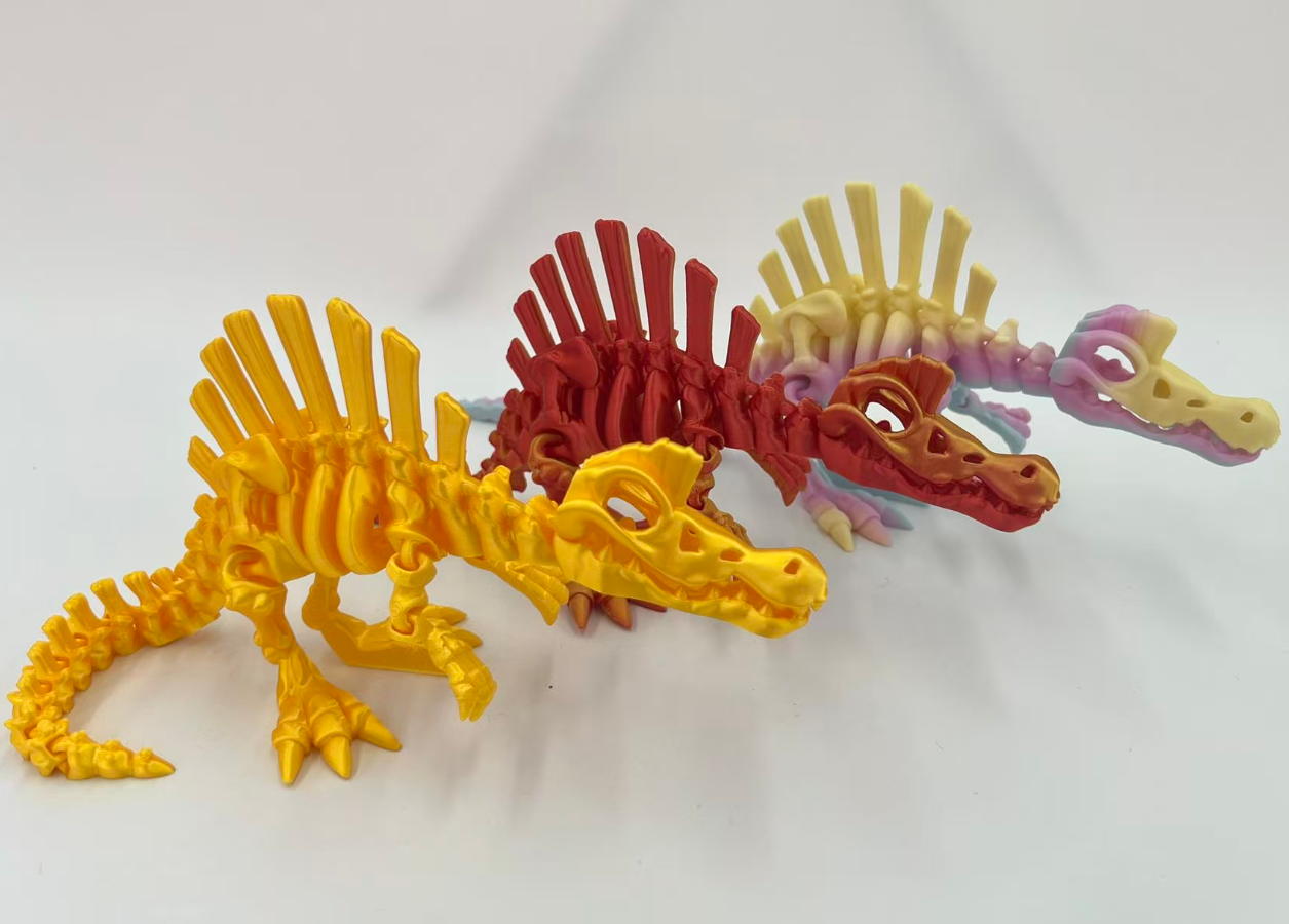 30cm3D打印棘龙脊背恐龙 可张嘴 关节可动模型儿童玩具