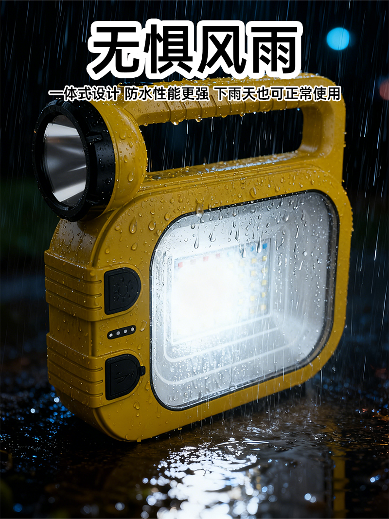 Portable multi-functional searchlight, outdoor adventure camping led solar charging lamp, waterproof emergency light pic 7