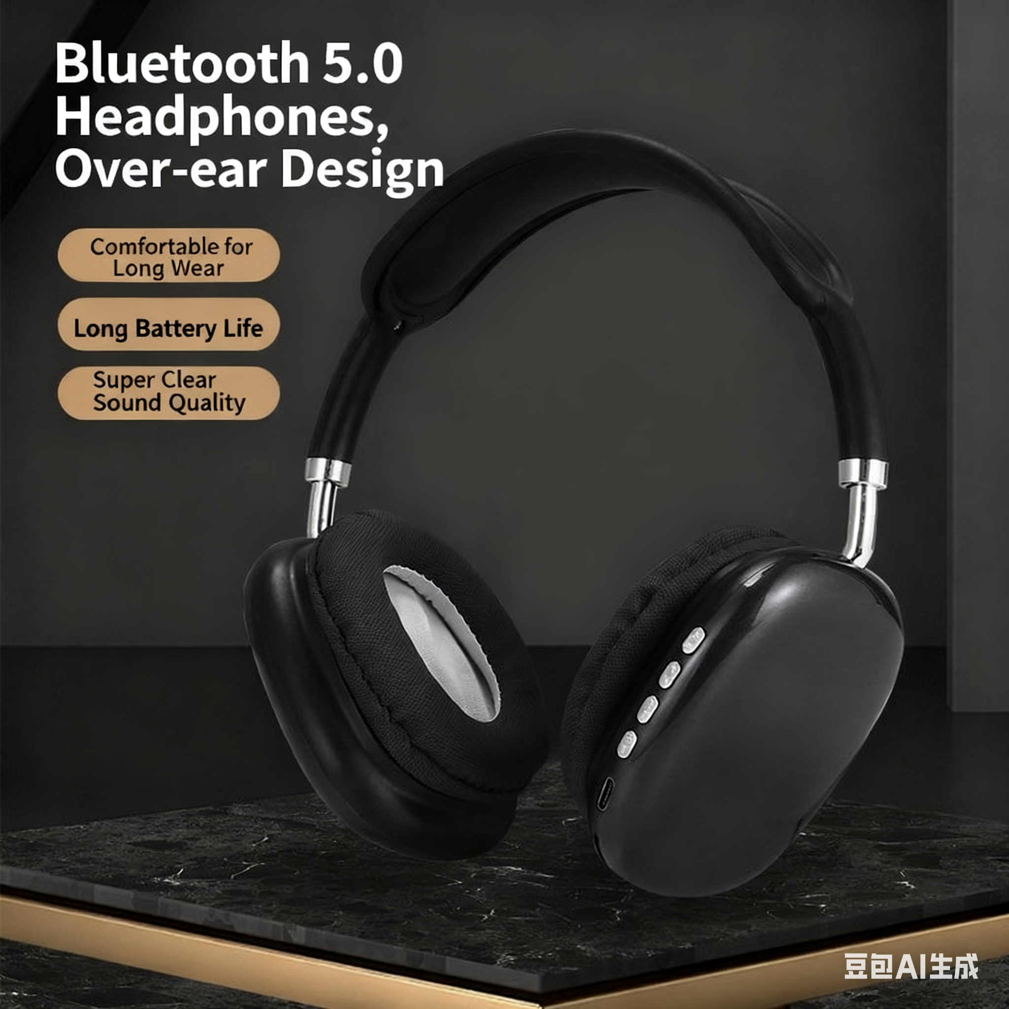 Cross-border P9 Bluetooth headphones, over-ear mobile phones, low-frequency wireless sports and gaming universal headphones, factory direct sales Specification drawing