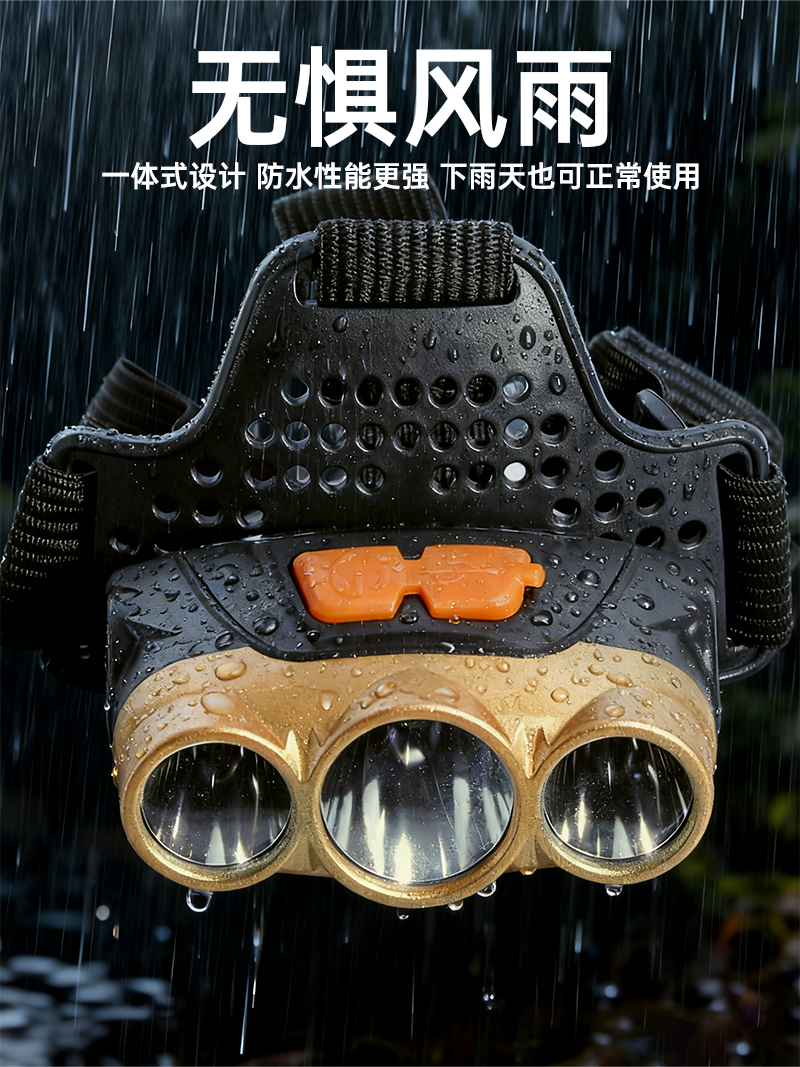 Wholesale of new outdoor waterproof rechargeable led headlights for beachcombing and fishing, as well as for camping and hiking pic 7