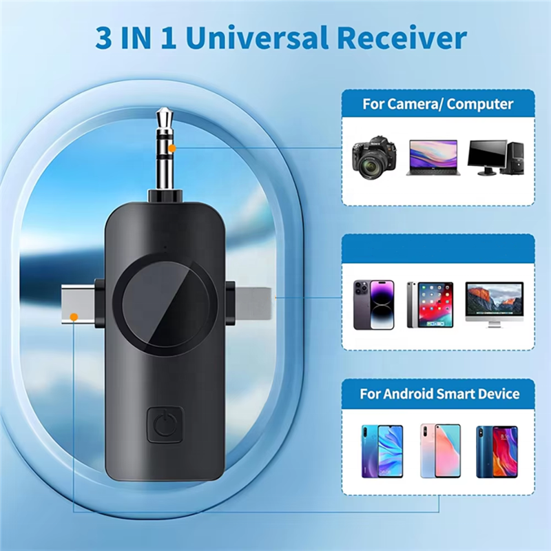 Lapel High Quality 2 in 1 Wireless Dual Lavalier USB Microphone Plug and Play iphone Color Android (type C) Professionnel 3.5mm F11-2 details Picture