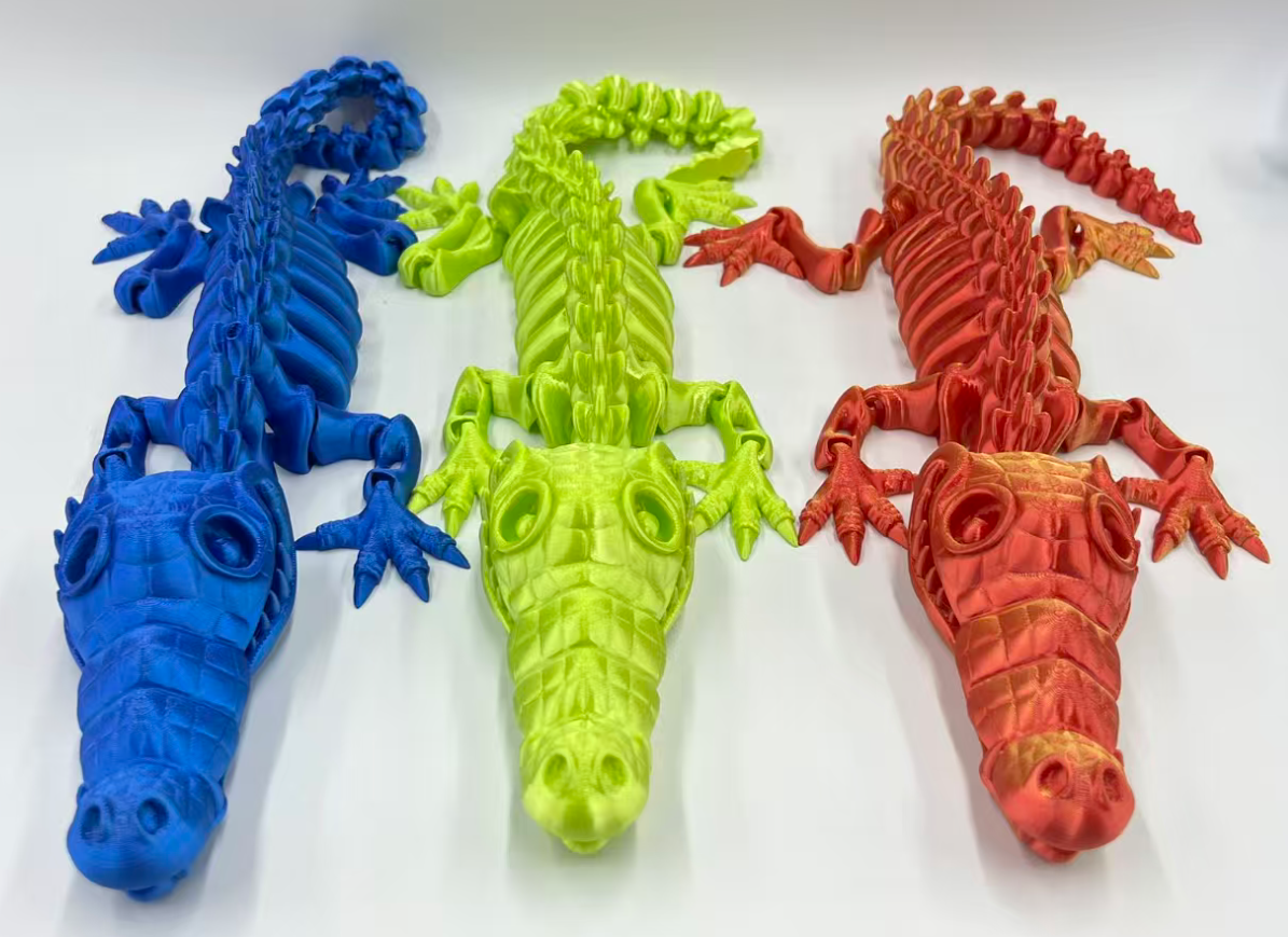 50cm骷髅鳄鱼骨架关节可动3D打印摆件玩具