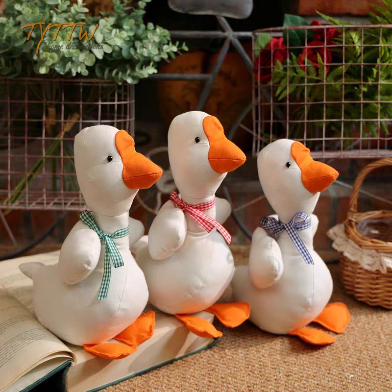 Cute and fun fabric art, joyful duck and goose dolls, home decoration items, children's room dolls, girls' festival gifts, blue
