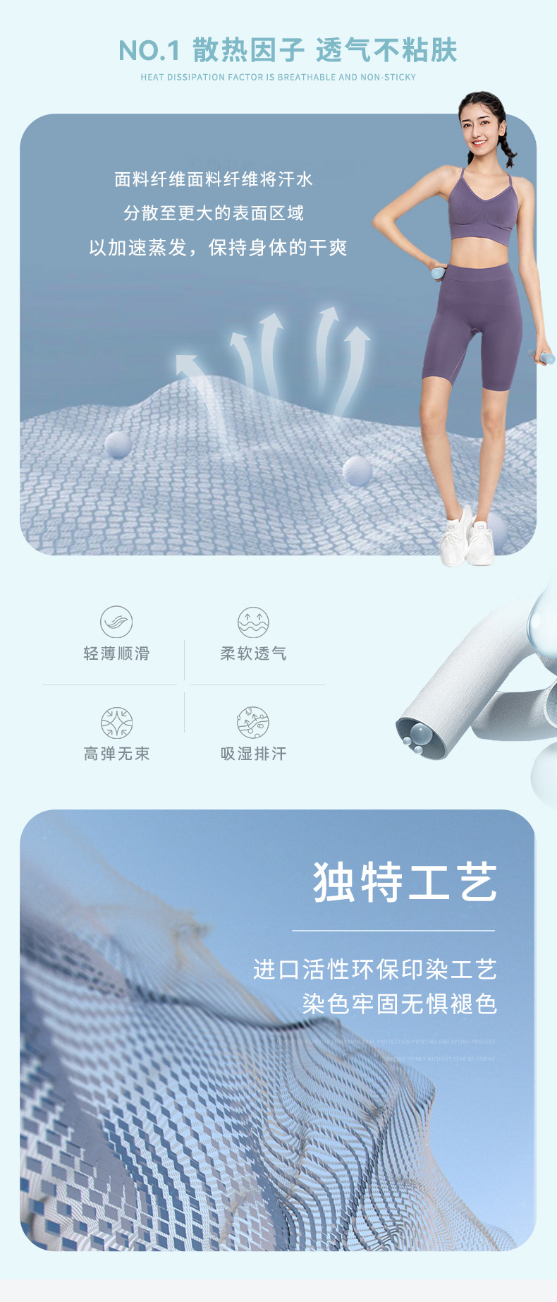 锦高弹夹层面料 锦氨瑜伽服面料 服装运动服骑行服弹力瑜伽服布料详情5