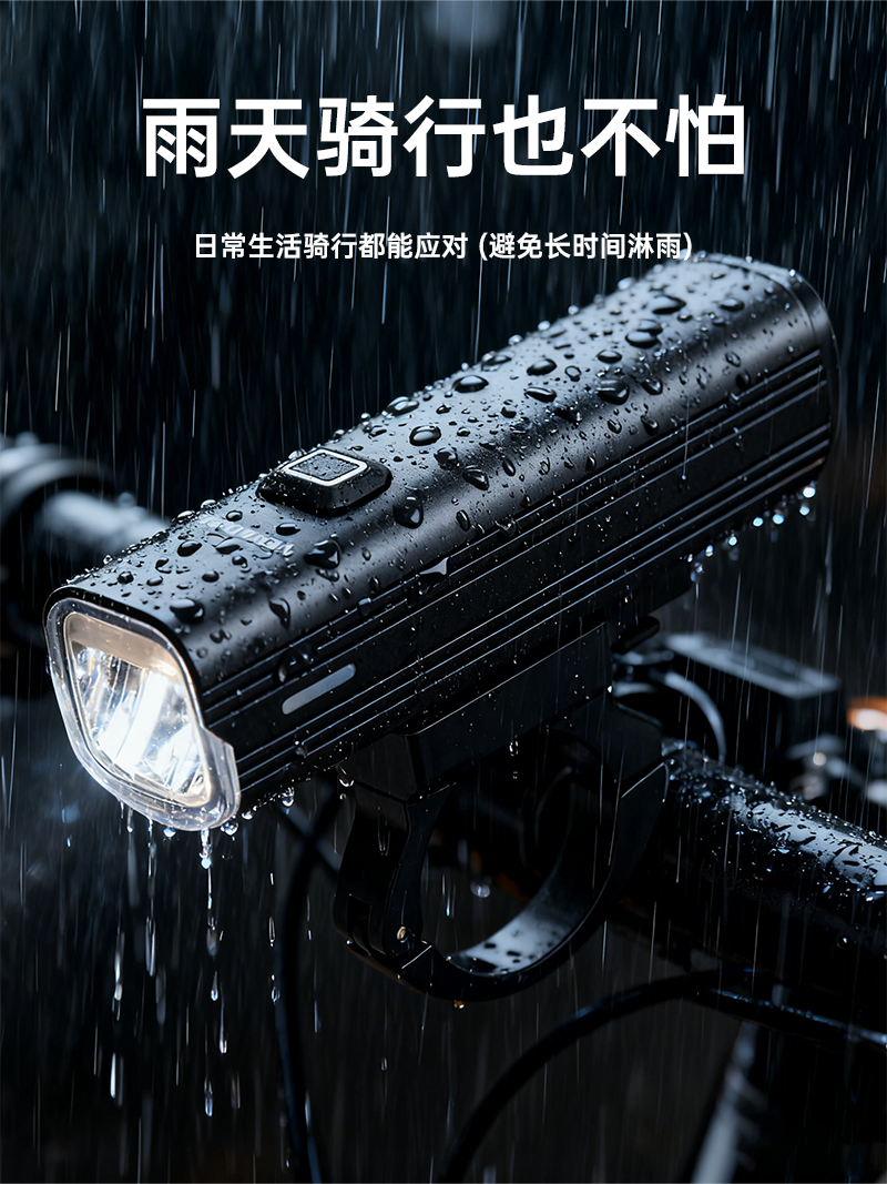 High and low beam USB bicycle light, 4800mAh night riding strong light flashlight, mountain bike, road bike with taillight pic 5
