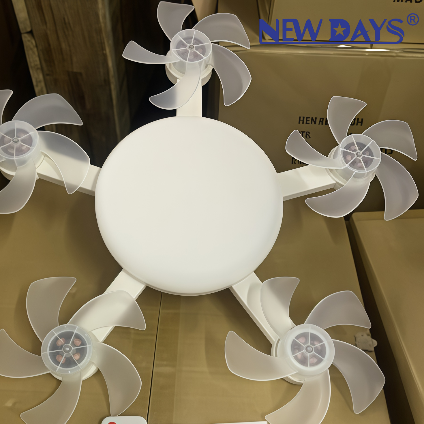NEWDAYS brand's cross-border new products include a variety of drone fan lights, new smart fan lights for bedrooms and dining rooms, cross-border silent remote control ceiling fan lights, eye-protecting and energy-saving lighting fans Application Scenario
