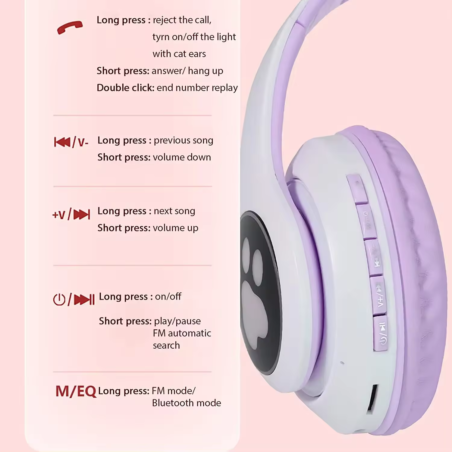 HiFi Universal Cute RGB Wireless Headphones STN-28 Cat Ears Wireless Headphone Stereo Music Light up Gaming Headset with Mic Application Scenario