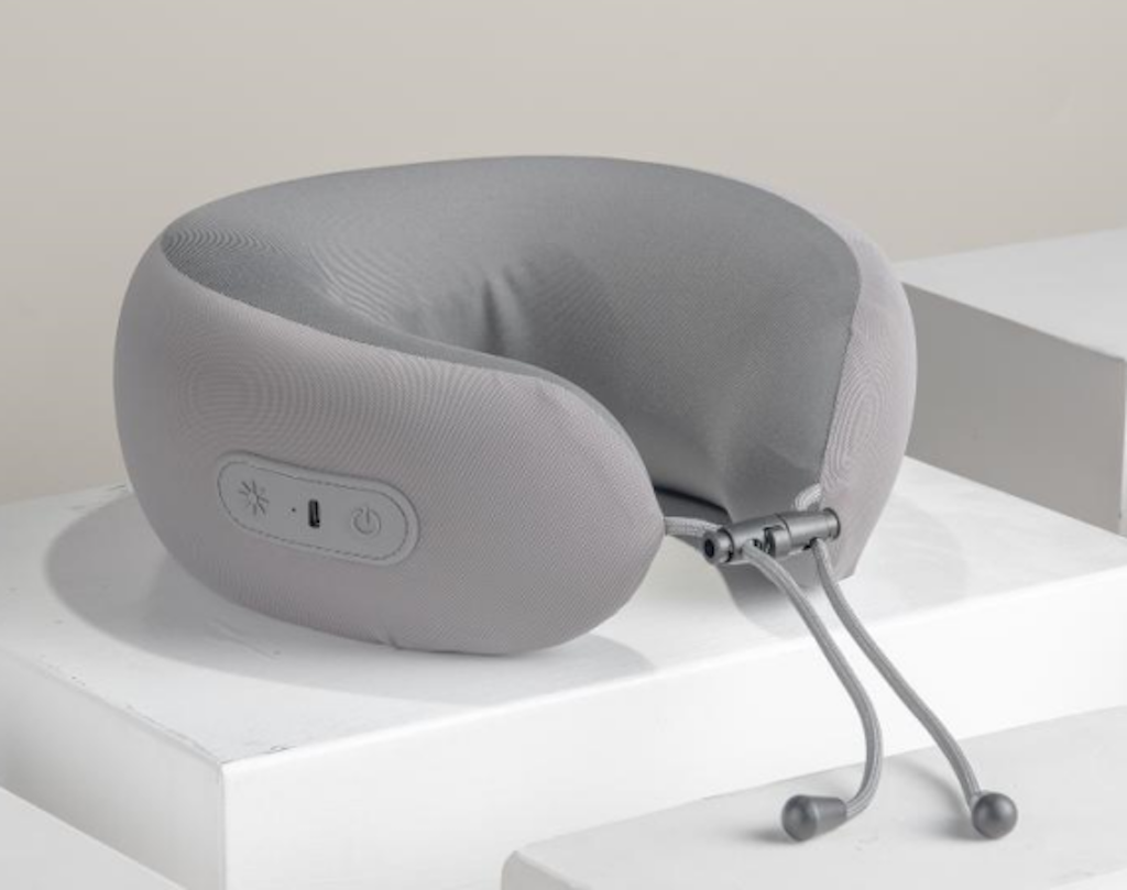 电动按摩U型枕红光加热记忆棉旅行枕