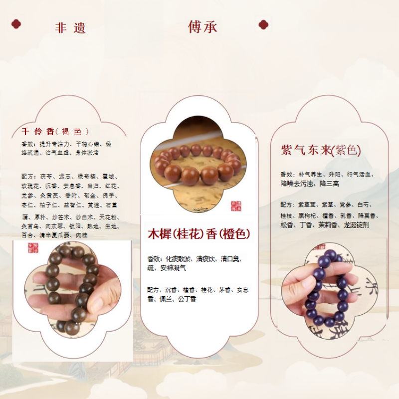 非遗传承中药手串合香珠8m木樨（桂花）工厂直销图