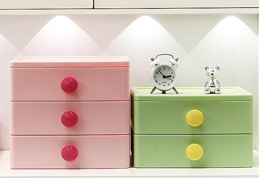 多彩纽扣收纳盒四层