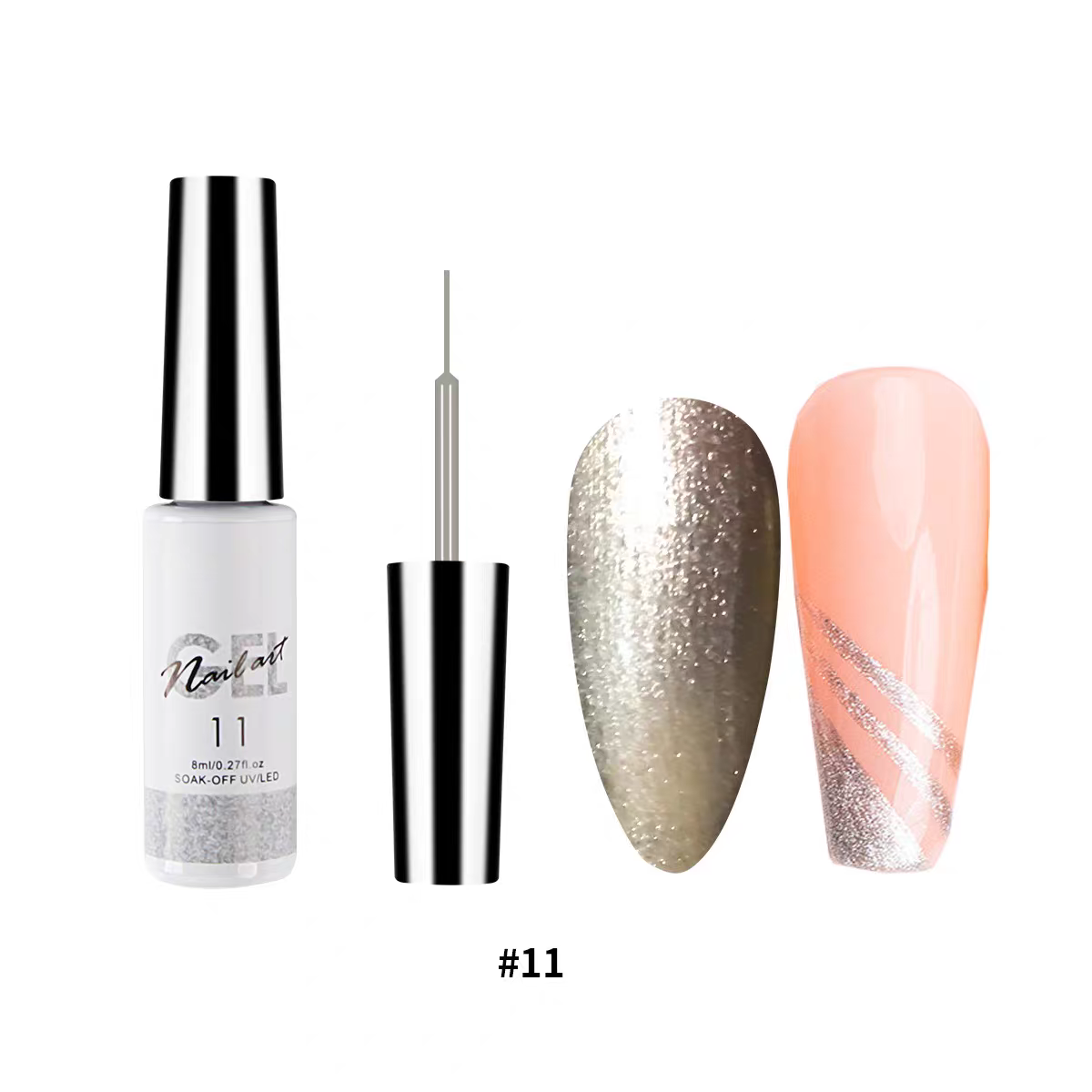 Nail art stringing glue set, edge outlining and painting, high-density saturated stringing and flower painting glue, classic 12 colors detail image 7