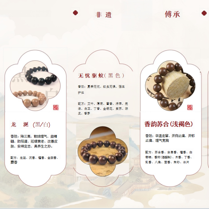 非遗传承中药手串合香珠8m白龙工厂直销