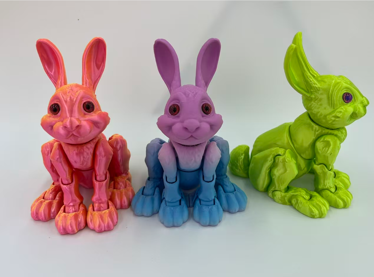 14*16cm3D打印兔子玩具多颜色可选关节灵活可动动物摆件