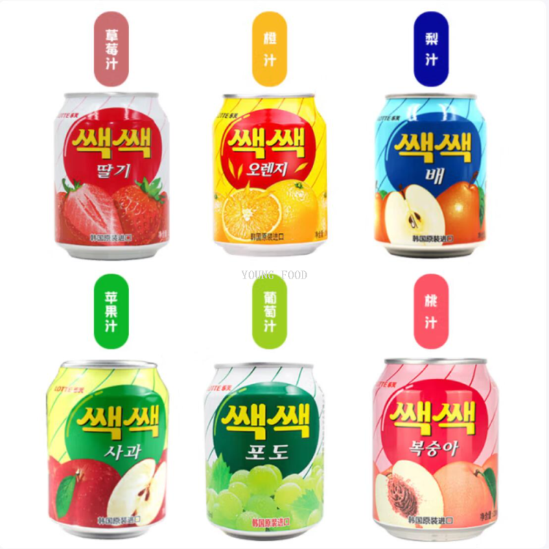 Free shipping! Lotte's strawberry, orange and pear juice 238ml from South Korea, and Harrow's daily imported snacks and beverages
