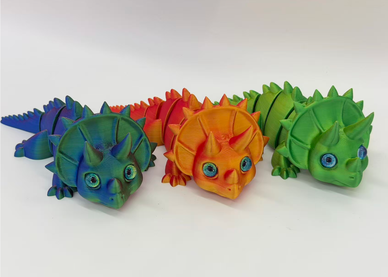 23cm3D打印龙模型 关节可动可伸缩可爱龙 创意玩具