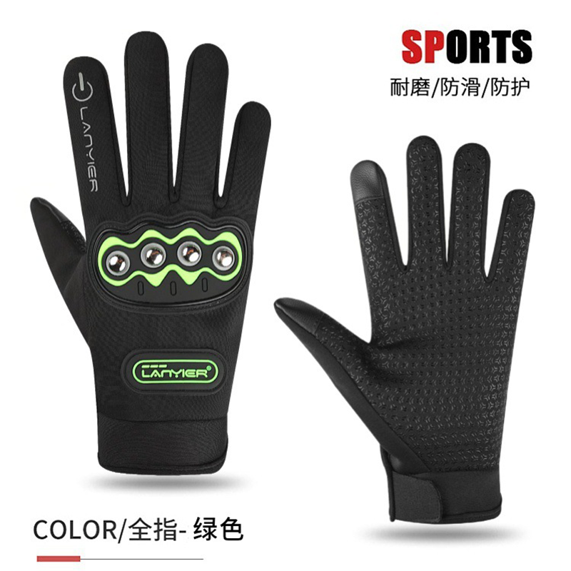 Wholesale of men's cycling gloves with fleece for autumn and winter, outdoor windproof and anti-slip touch screen, full-finger gloves for motorcycles and driving Application Scenario