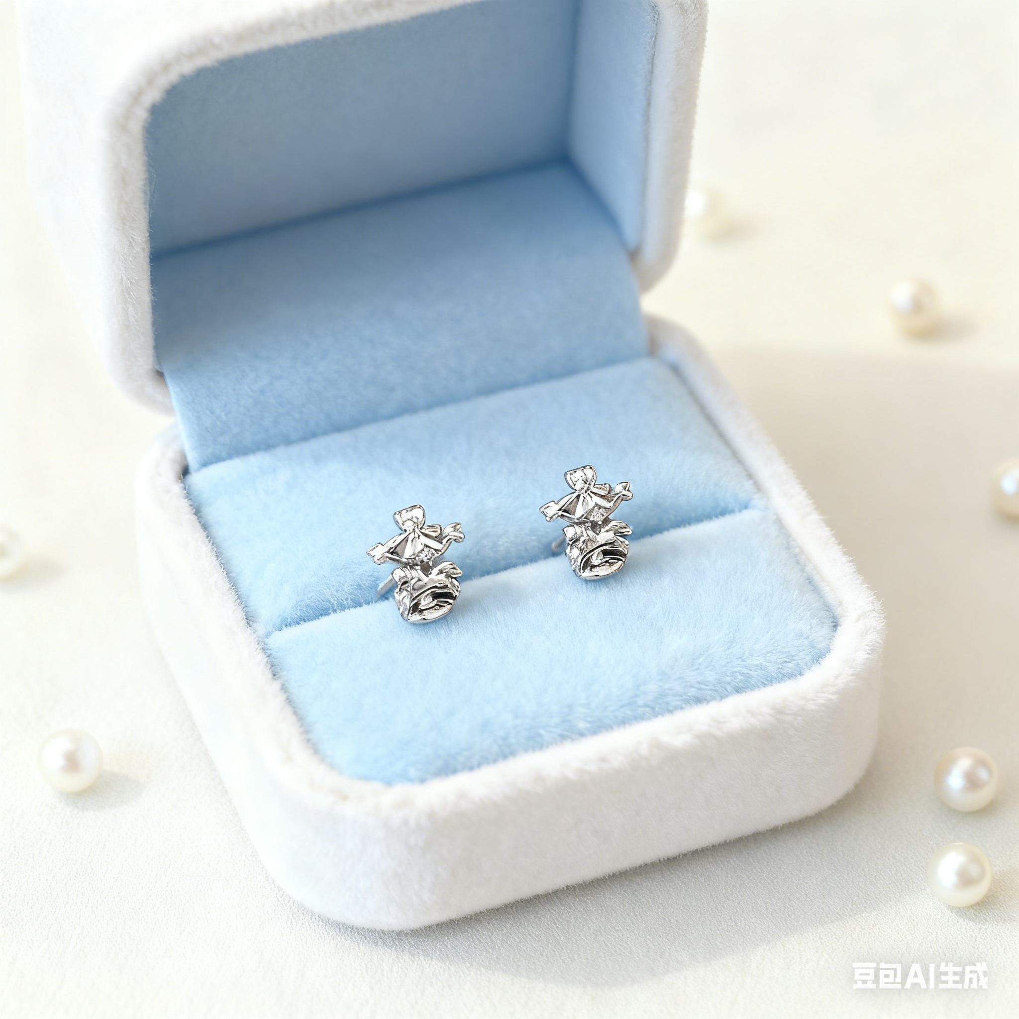 Pure silver jewelry, women's trendy white K silver 925, instant money stud earrings, high-end feel, metaphysical ear piercing earrings Item Picture