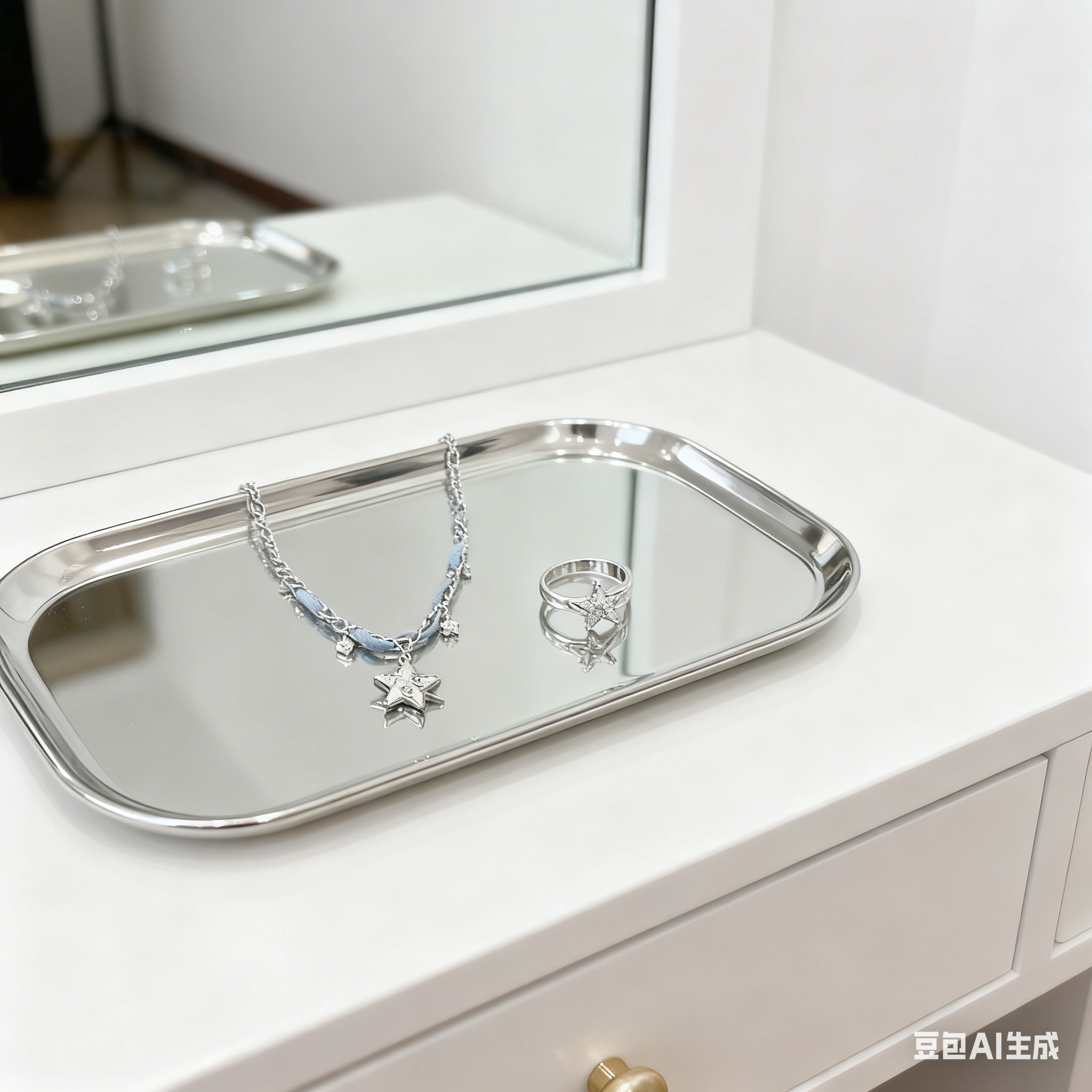 Pure silver star niche design necklace, five-pointed star high-end autumn and winter sweater chain, New Year gift Item Picture