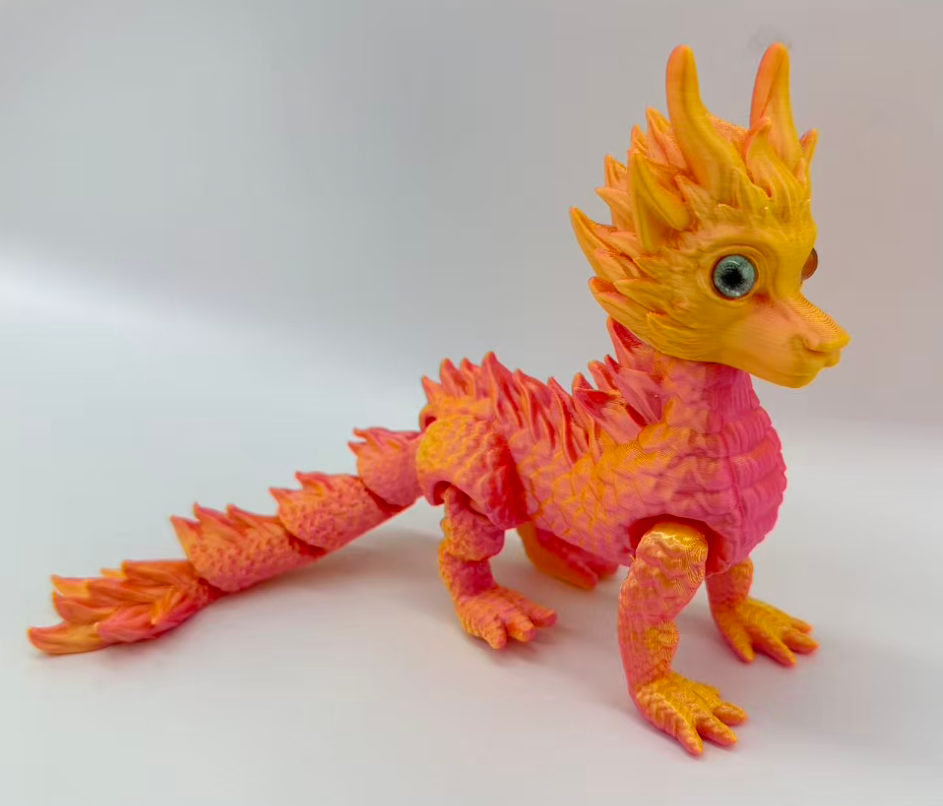 23*10cm3D打印火麒麟仿真龙创意摆件小孩玩具详情6