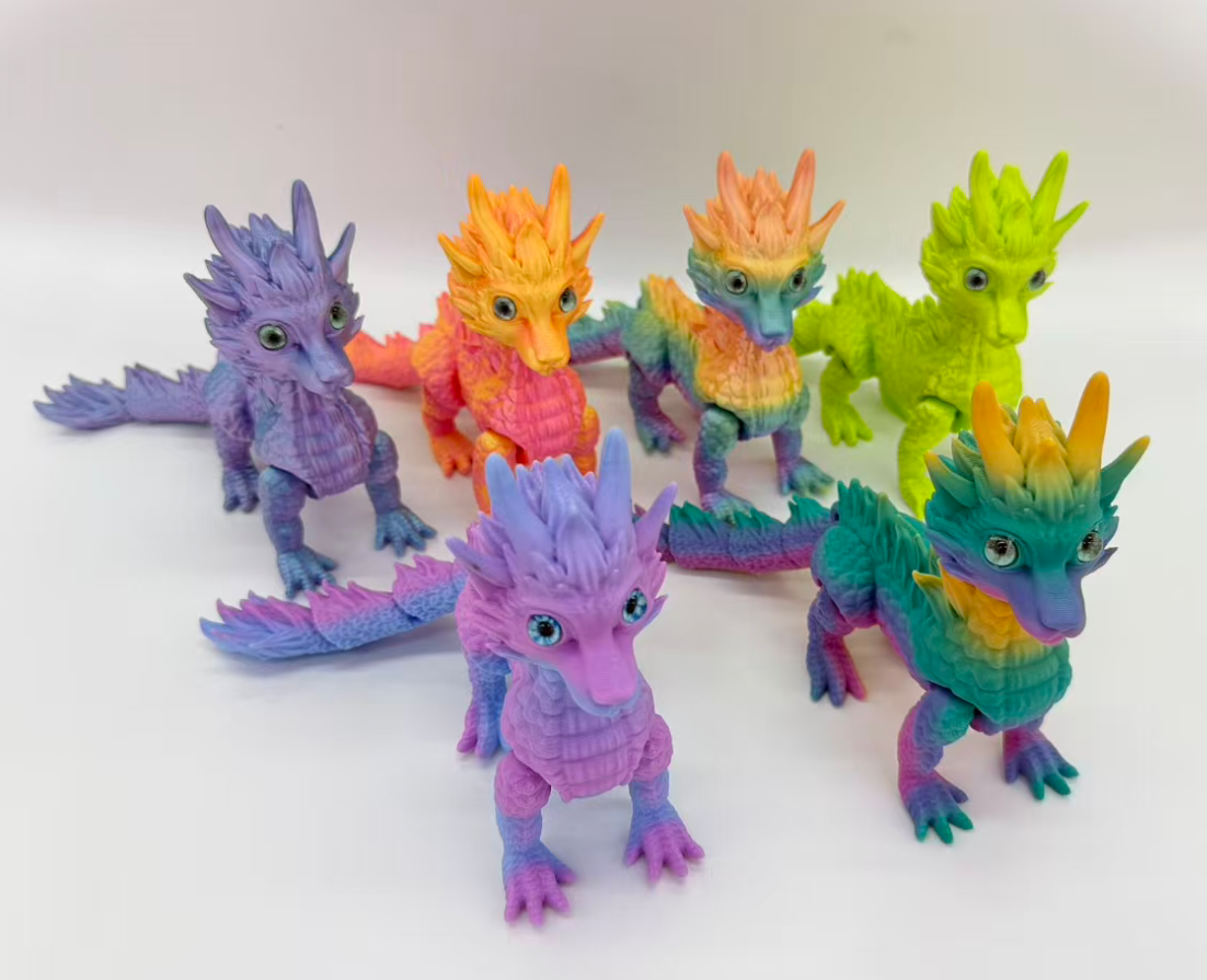23*10cm3D打印火麒麟仿真龙创意摆件小孩玩具